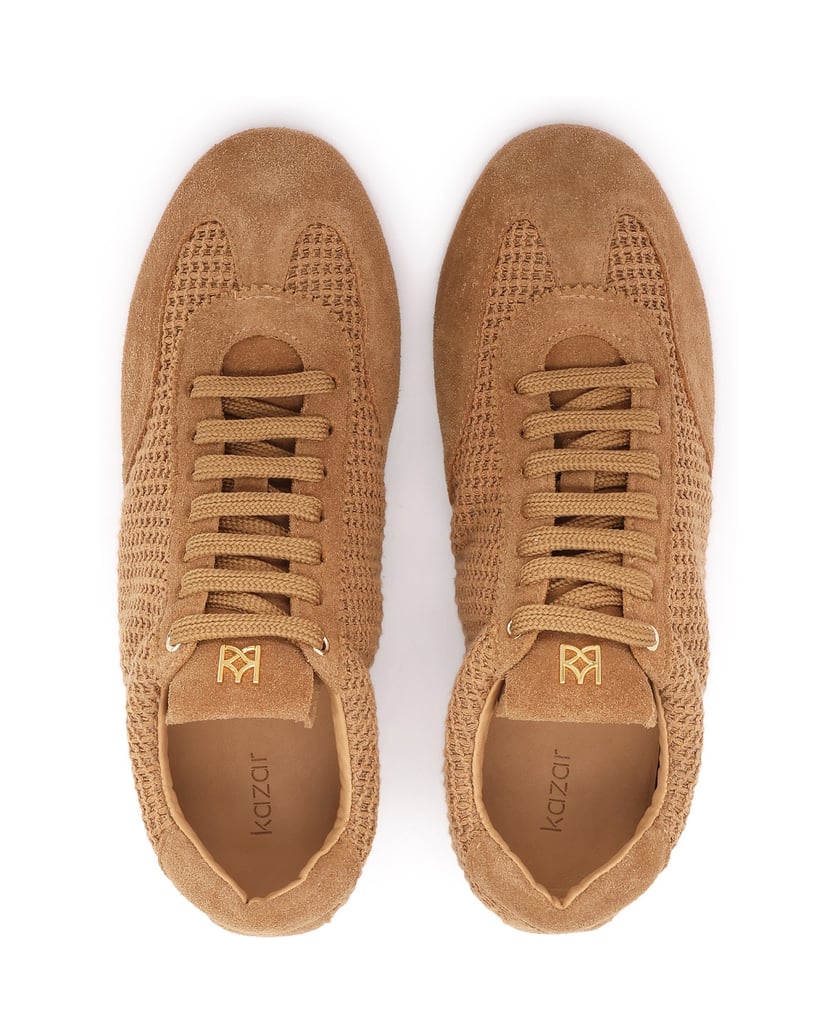 Kazar-Leichte-Sneakers-aus-Wildleder-und-Textil-camel