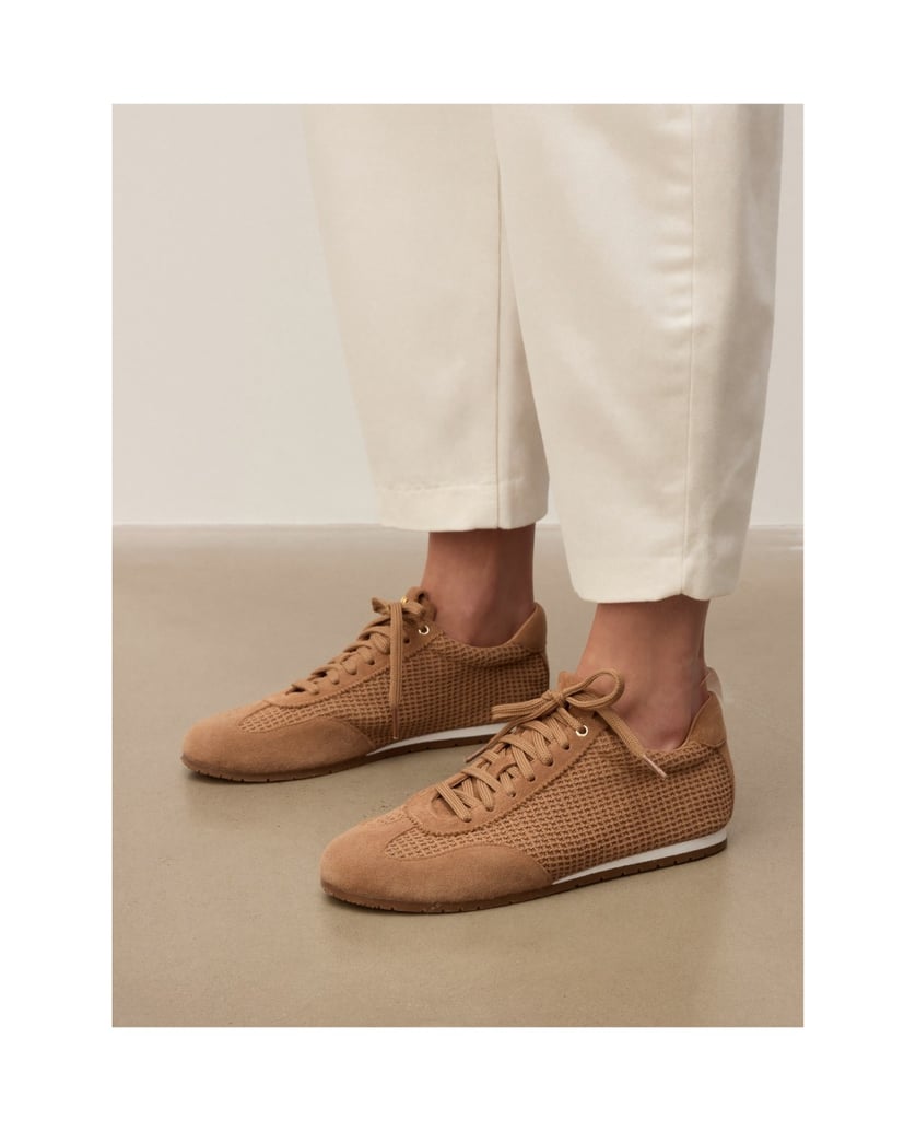 Kazar-Leichte-Sneakers-aus-Wildleder-und-Textil-camel