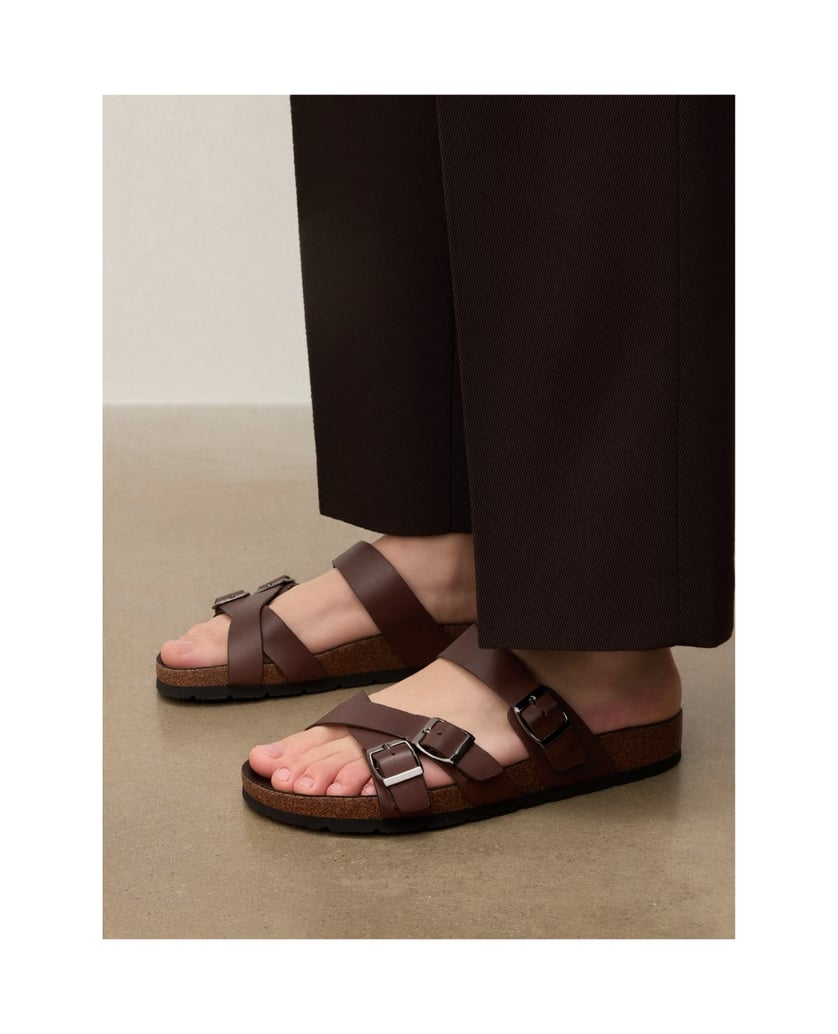 Kazar-Rutschen-aus-Leder-mit-regulierbaren-Schnürchen-braun