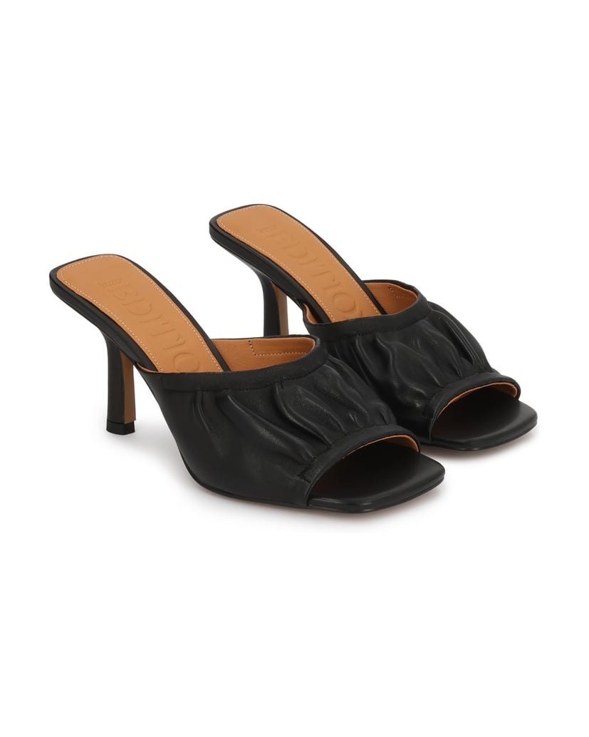 Kazar-Mules-flip-flops-mit-Crinkle-Schaft-und-Zehenschlaufe-schwarz