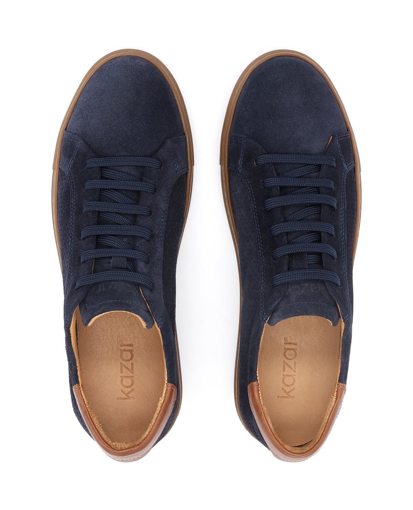 Kazar-Dunkelblaue-Sneakers-aus-perforiertem-Wildleder-für-Herren-dunkelblau