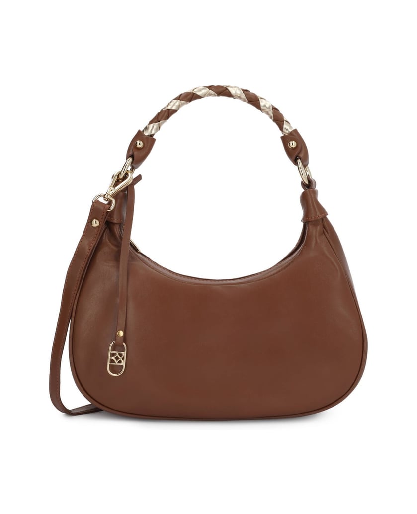 Kazar-Hobo-Tasche-aus-Leder-auf-der-Schulter-braun