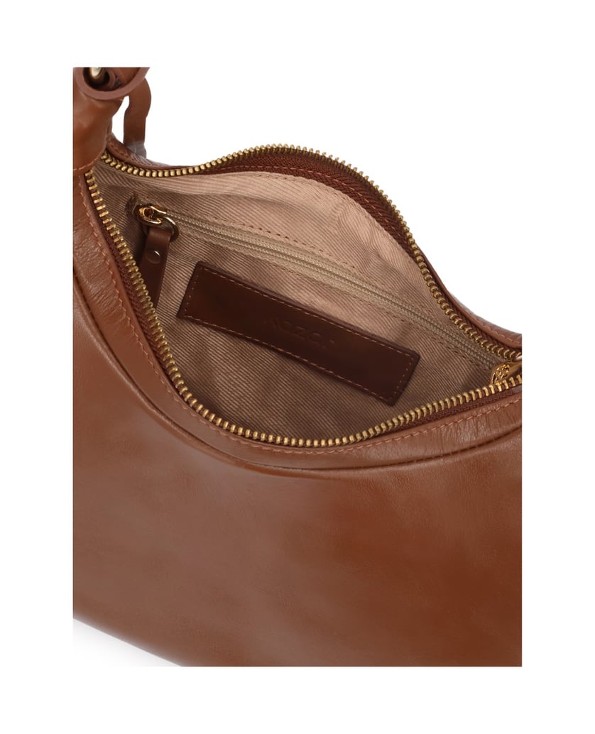 Kazar-Hobo-Tasche-aus-Leder-auf-der-Schulter-braun