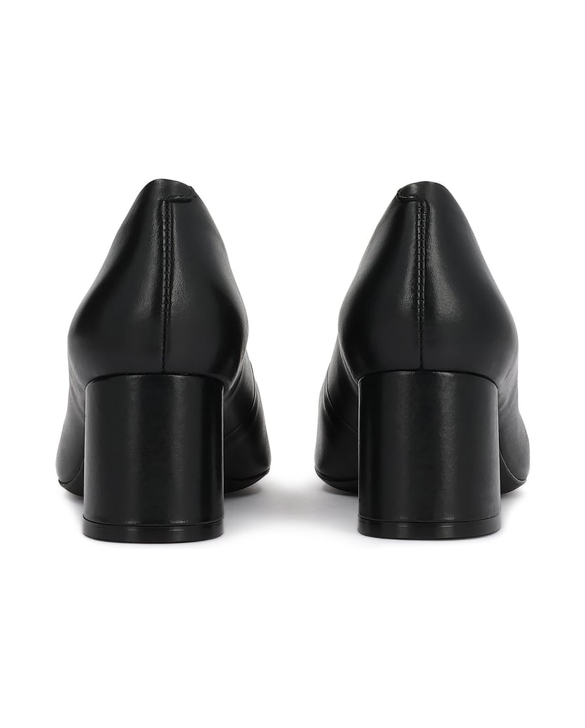 Kazar-Pumps-aus-Leder-in-Schwarz-in-Absatz-mit-Schmuckverzierung-schwarz