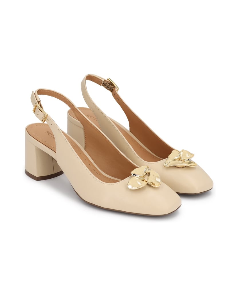 Kazar-Beige-naturleder-slingback-pumps-mit-Schmuckverzierung-beige