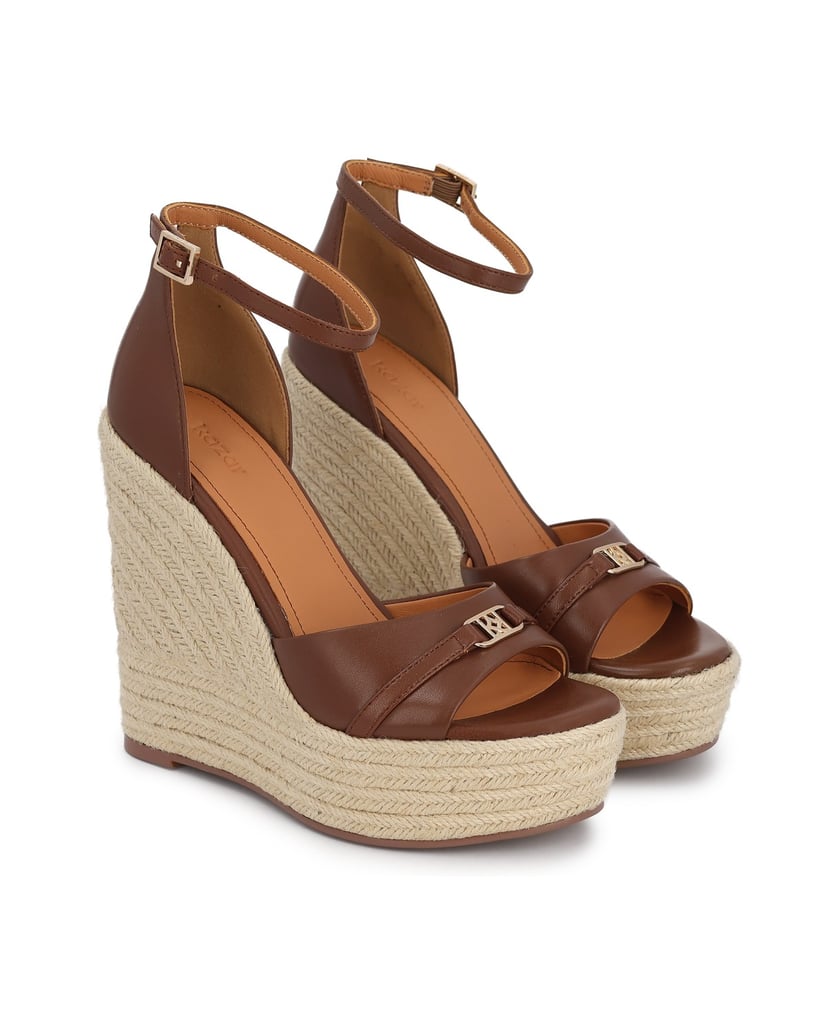 Kazar-Sandalen-mit-Keilabsatz-aus-braunem-Leder-und-Jutegeflecht-braun