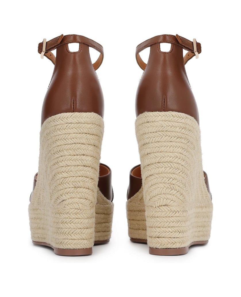 Kazar-Sandalen-mit-Keilabsatz-aus-braunem-Leder-und-Jutegeflecht-braun