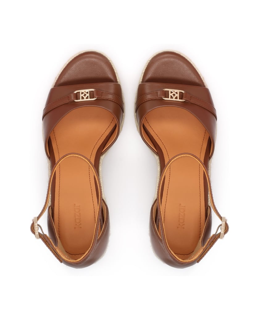 Kazar-Sandalen-mit-Keilabsatz-aus-braunem-Leder-und-Jutegeflecht-braun