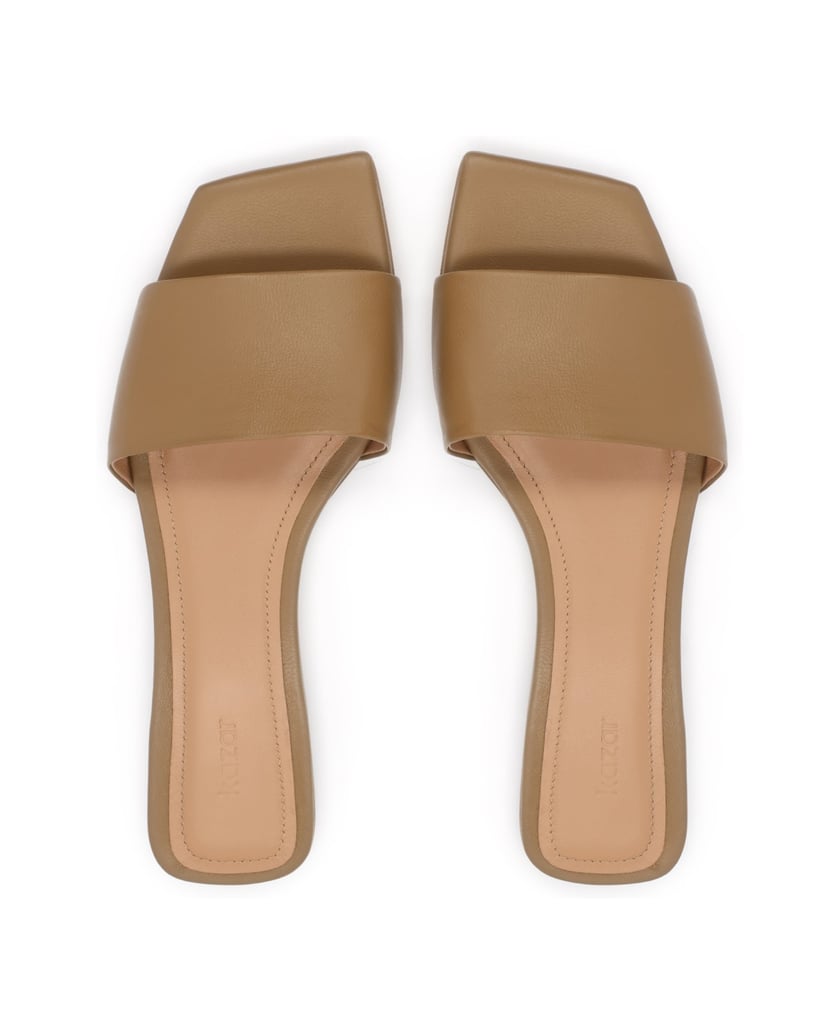 Kazar-Minimalistische-flache-Mules-aus-naturleder-beige