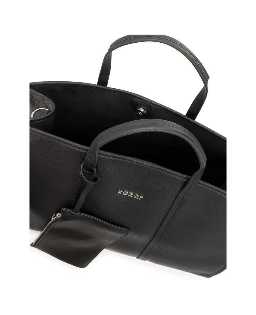 Kazar-Große-Taschen-aus-Erbsenleder-schwarz