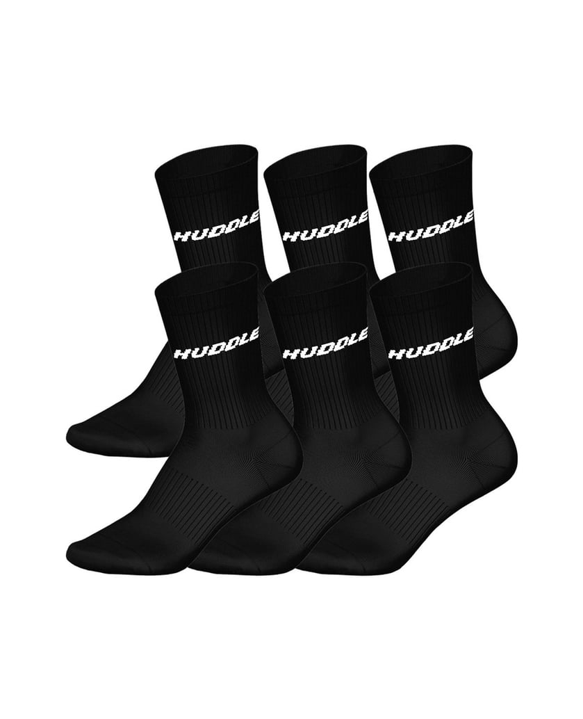 HUDDLE-Unisex-Socken-6er-Pack-HUDDLE--6pk-Crew-Socks-schwarz