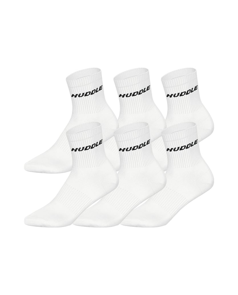 HUDDLE-Unisex-Socken-6er-Pack-HUDDLE--6pk-Short-Crew-Socks-weiss