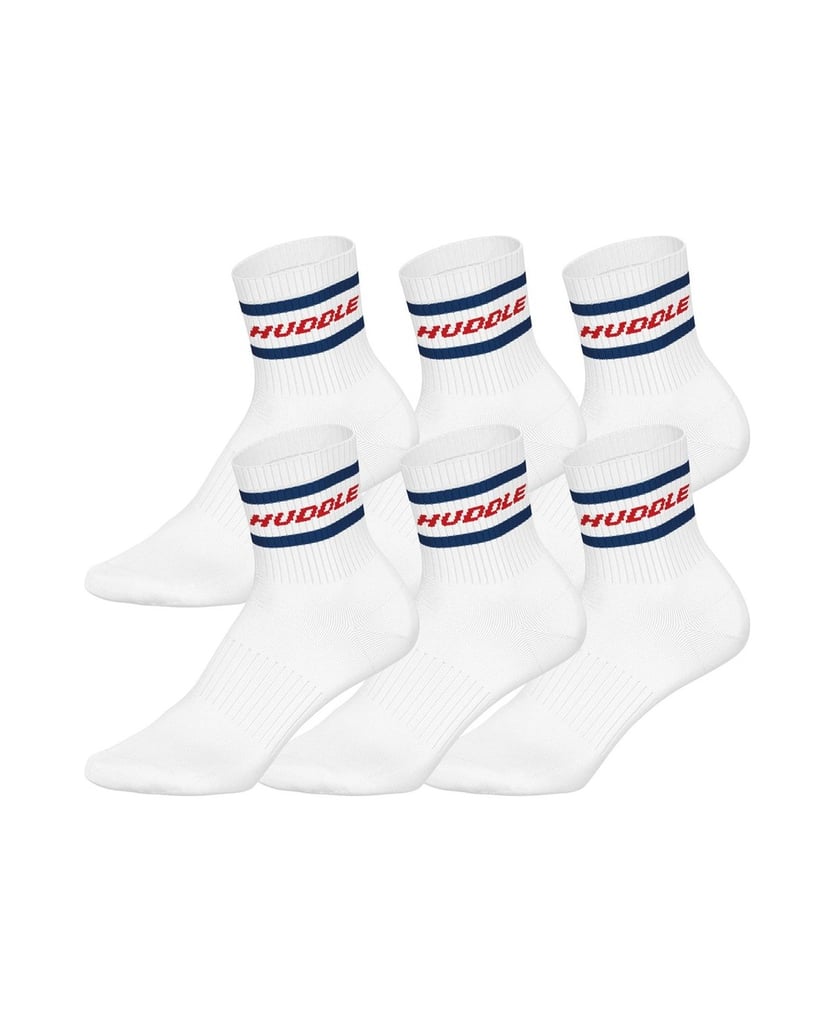 HUDDLE-Unisex-Socken-6er-Pack-HUDDLE-6pk-Short-Crew-Socks-Stripe-mehrfarbig