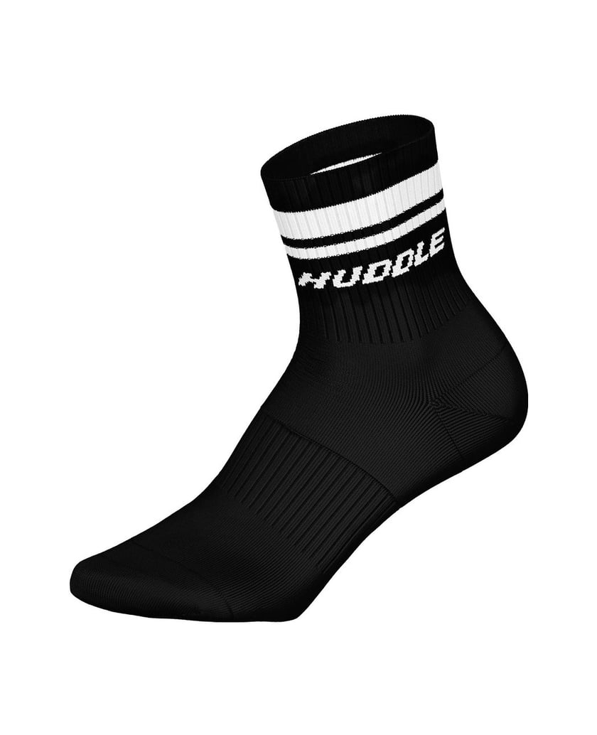 HUDDLE-Unisex-Socken-6er-Pack-HUDDLE-6pk-Short-Crew-Socks-Double-Stripe-schwarz