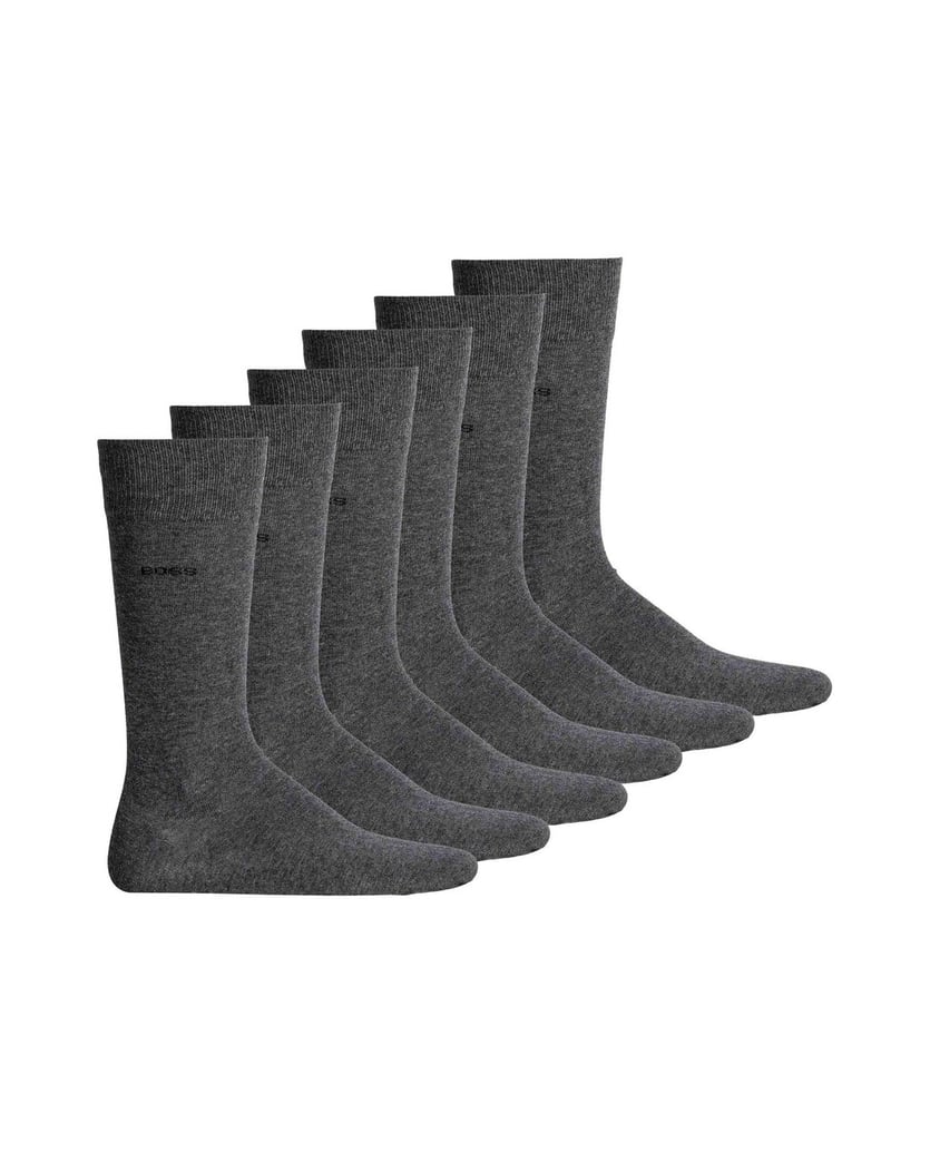 BOSS-Herren-Socken-6er-Pack-3P-RS-Uni-Colors-CC-grau