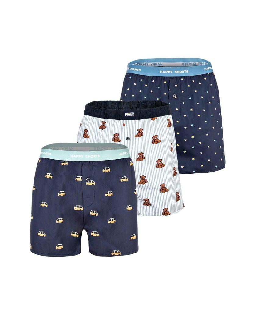 Happy-Shorts-Herren-Web-Boxershorts-3er-Pack-American-Boxershorts-multicolor