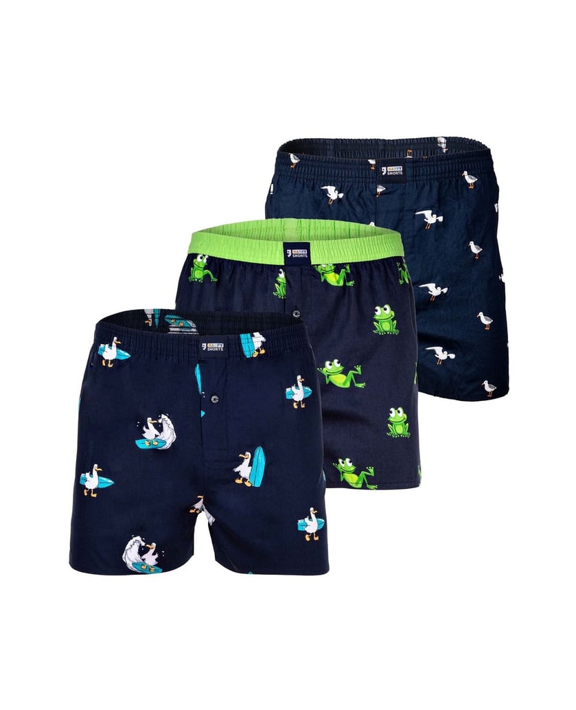 Happy-Shorts-Herren-Web-Boxershorts-3er-Pack-American-Boxershorts-multicolor