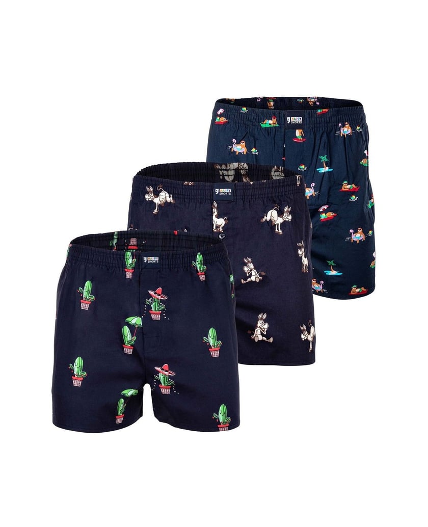 Happy-Shorts-Herren-Web-Boxershorts-3er-Pack-American-Boxershorts-multicolor