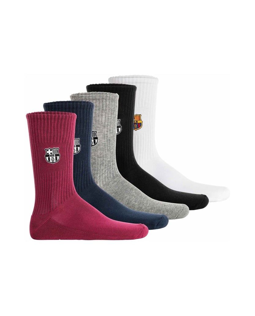 FC-Barcelona-Unisex-Socken-5er-Pack-FCB-Crew-Socks-5-Pack-Embroidery-multicolor