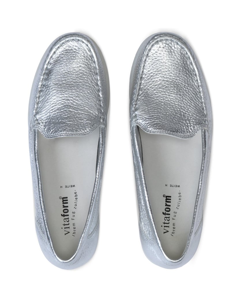 VITAFORM-Hirschleder-Slipper-silber