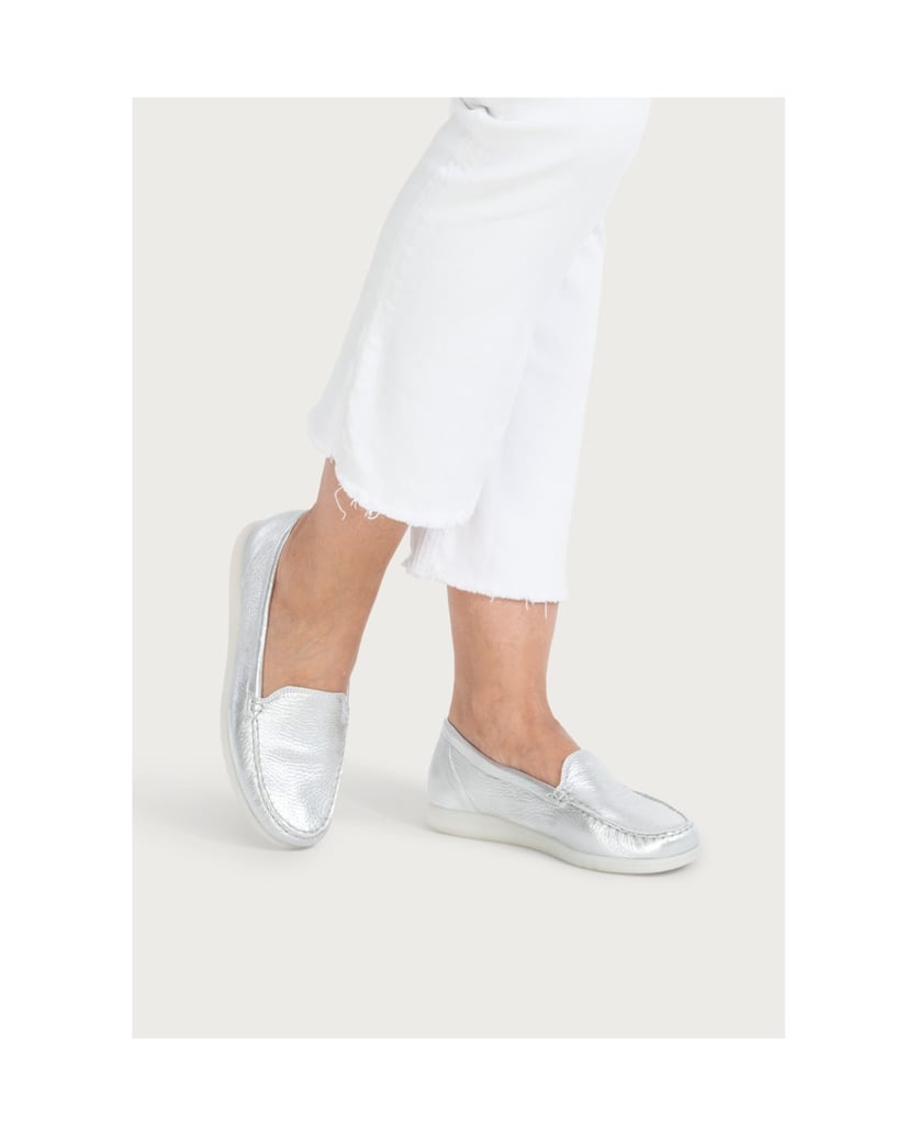 VITAFORM-Hirschleder-Slipper-silber