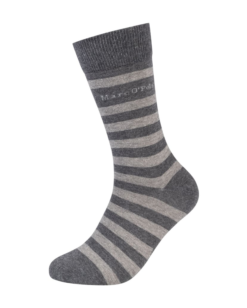 Marc-O´Polo-Socken-Classics-Organic-Bold-Stripes-grau