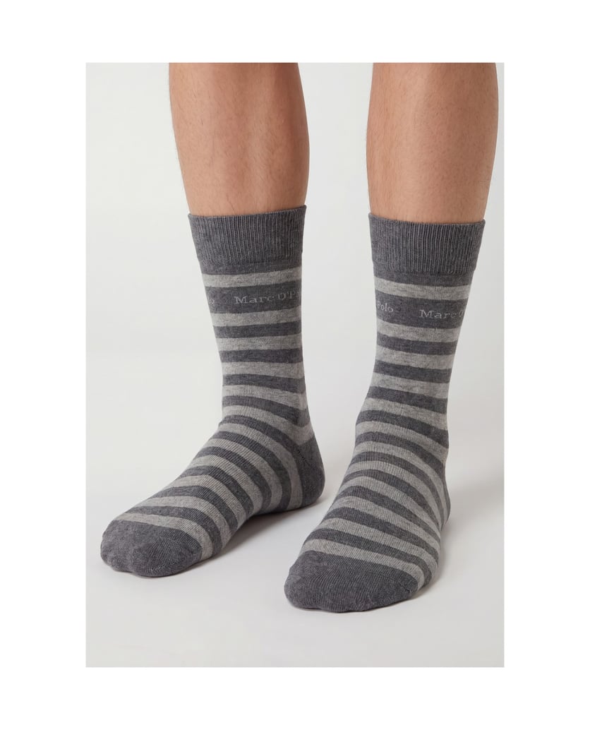 Marc-O´Polo-Socken-Classics-Organic-Bold-Stripes-grau
