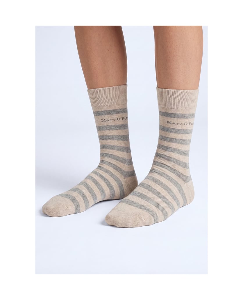 Marc-O´Polo-Socken-Classics-Organic-Bold-Stripes-beige