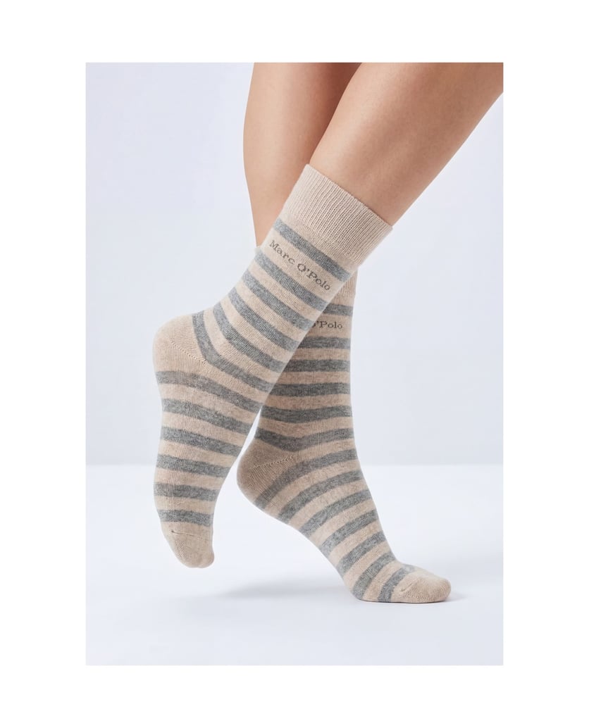 Marc-O´Polo-Socken-Classics-Organic-Bold-Stripes-beige