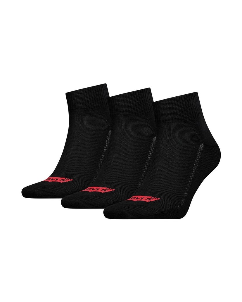 Levis-Unisex-Socken-3er-Pack-Mid-Cut-Batwing-Logo-Recycled-Cotton-3P-schwarz