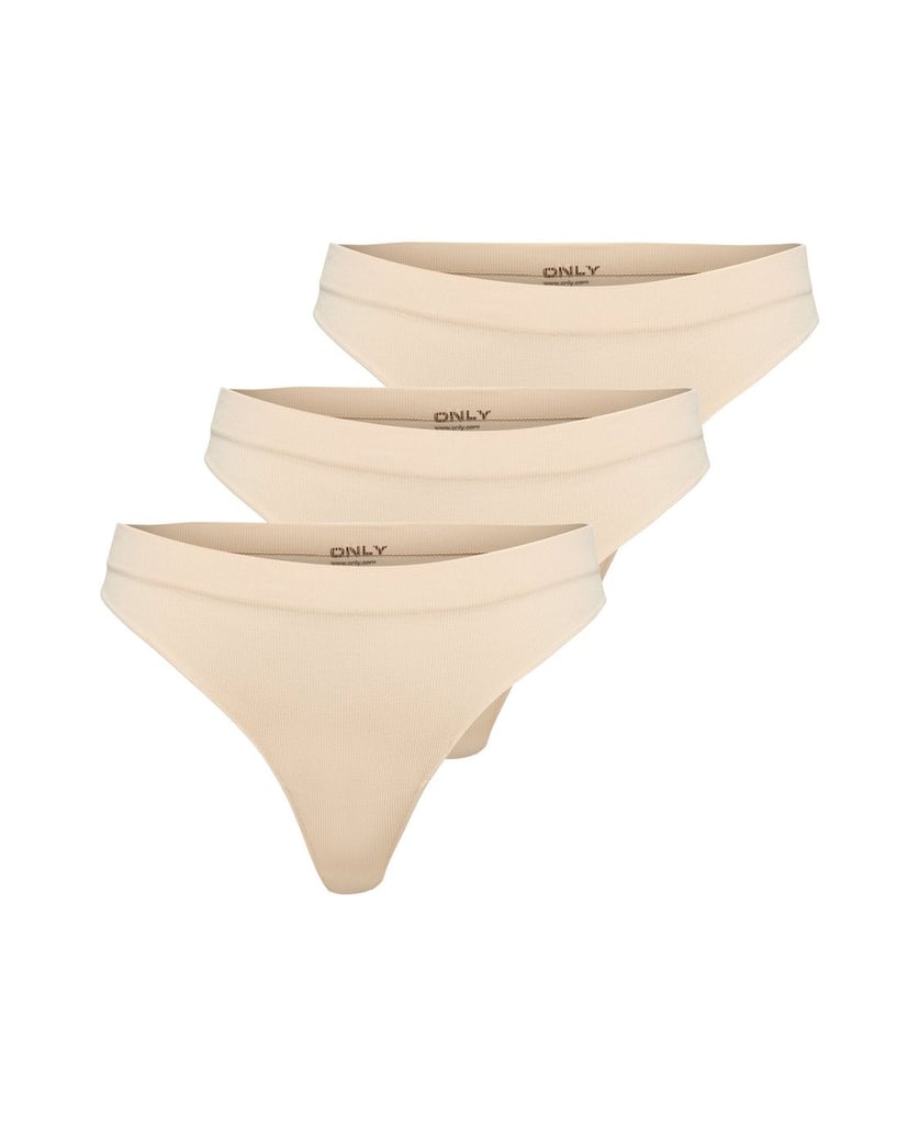 ONLY-Damen-String-3er-Pack-ONLCHLOE-LACE-THONG-beige