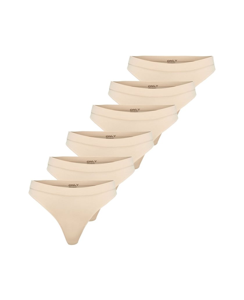 ONLY-Damen-String-6er-Pack-ONLCHLOE-LACE-THONG-6P-beige
