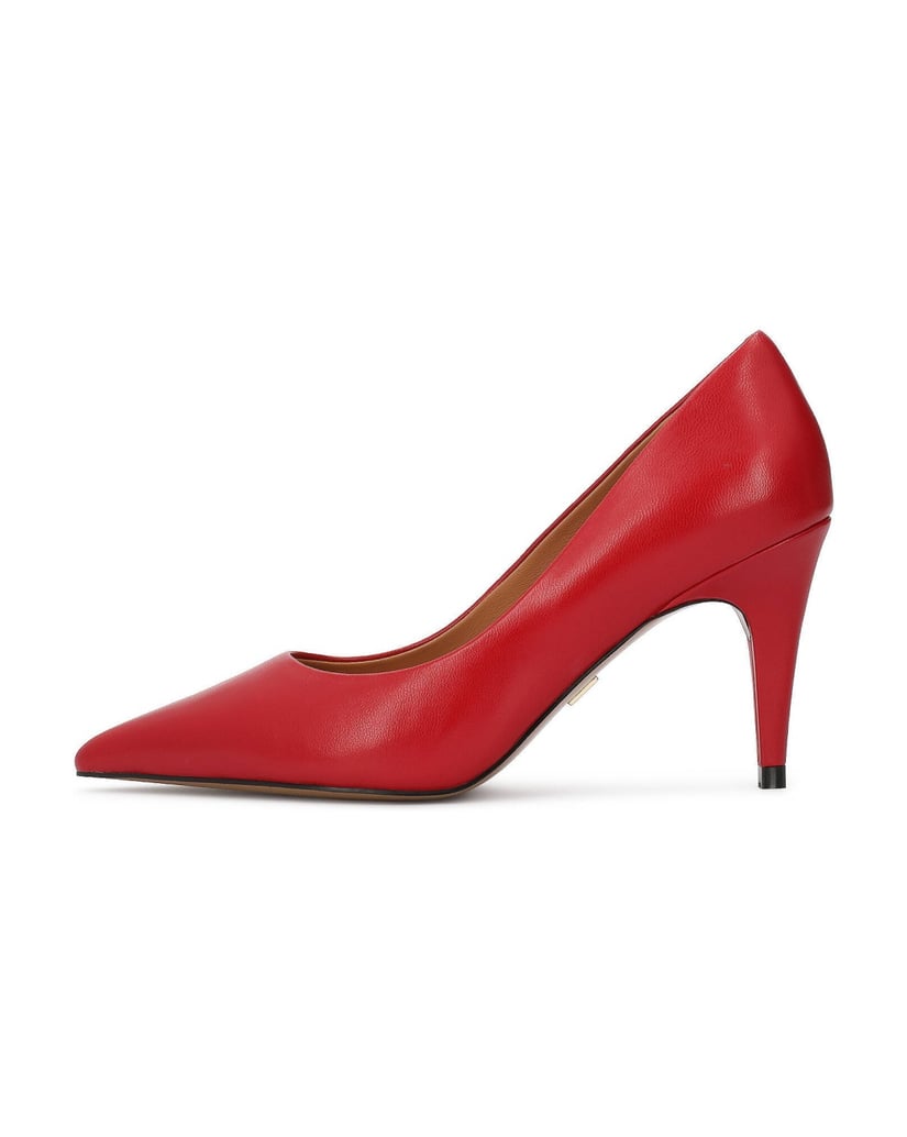 Kazar-Pumps-aus-rotem-Leder-in-Rot-mit-schlankem-Absatz-rot