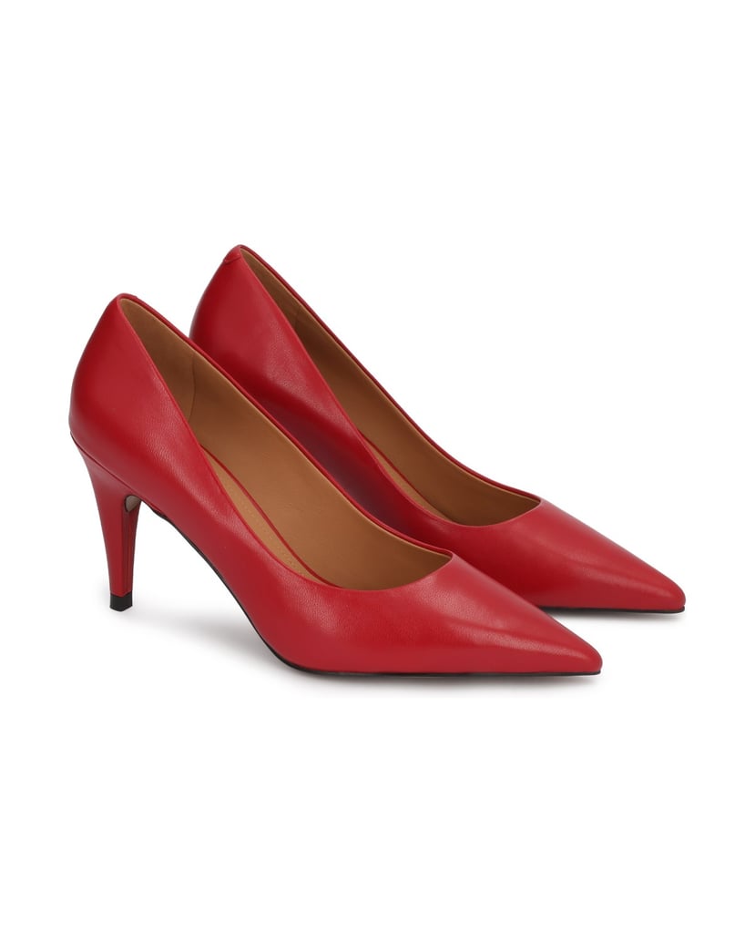 Kazar-Pumps-aus-rotem-Leder-in-Rot-mit-schlankem-Absatz-rot