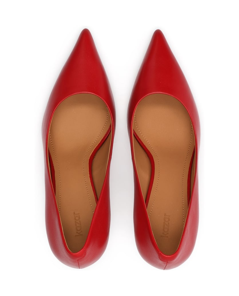 Kazar-Pumps-aus-rotem-Leder-in-Rot-mit-schlankem-Absatz-rot