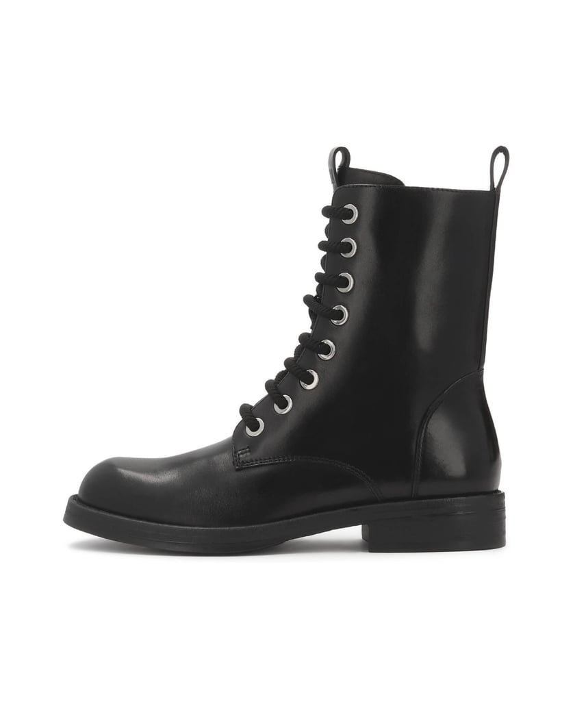 Kazar-Flache-Schnürstiefel-mit-Reißverschluss-und-Schnürung-schwarz