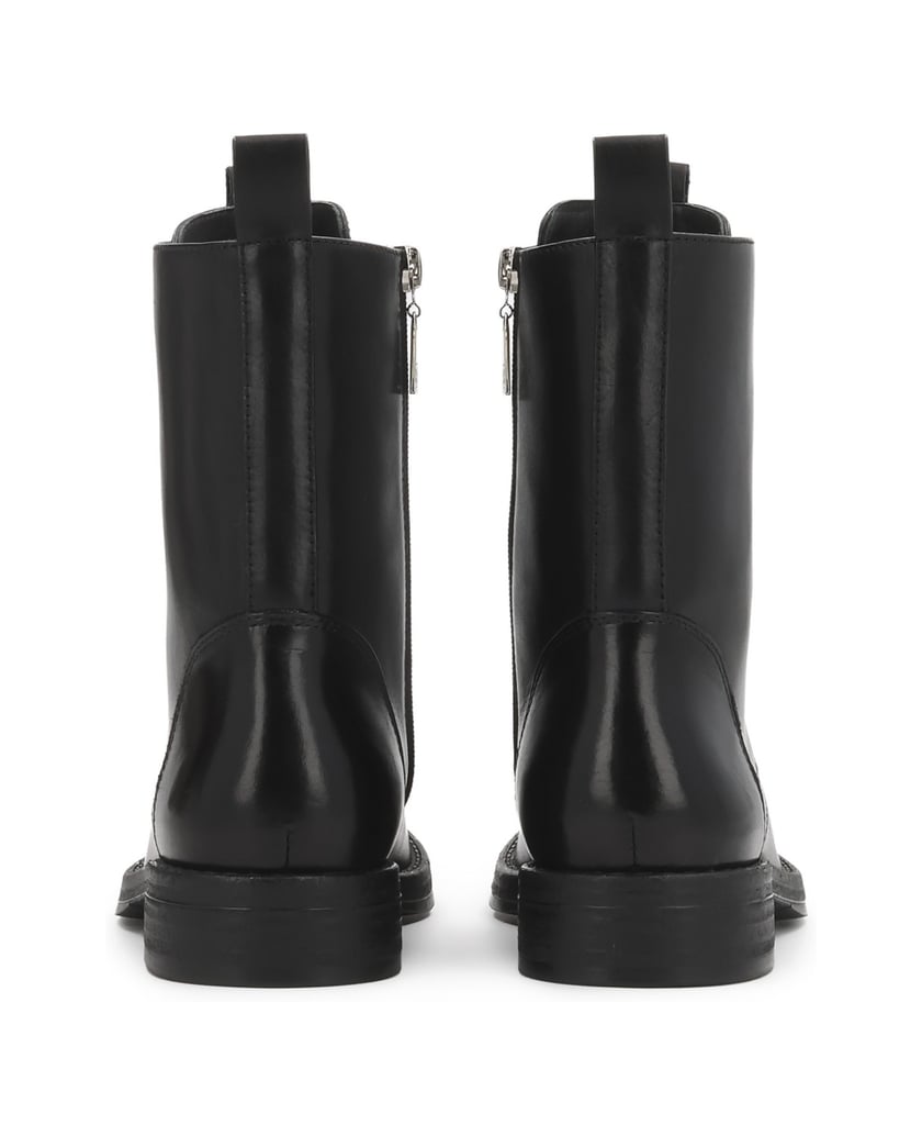 Kazar-Flache-Schnürstiefel-mit-Reißverschluss-und-Schnürung-schwarz
