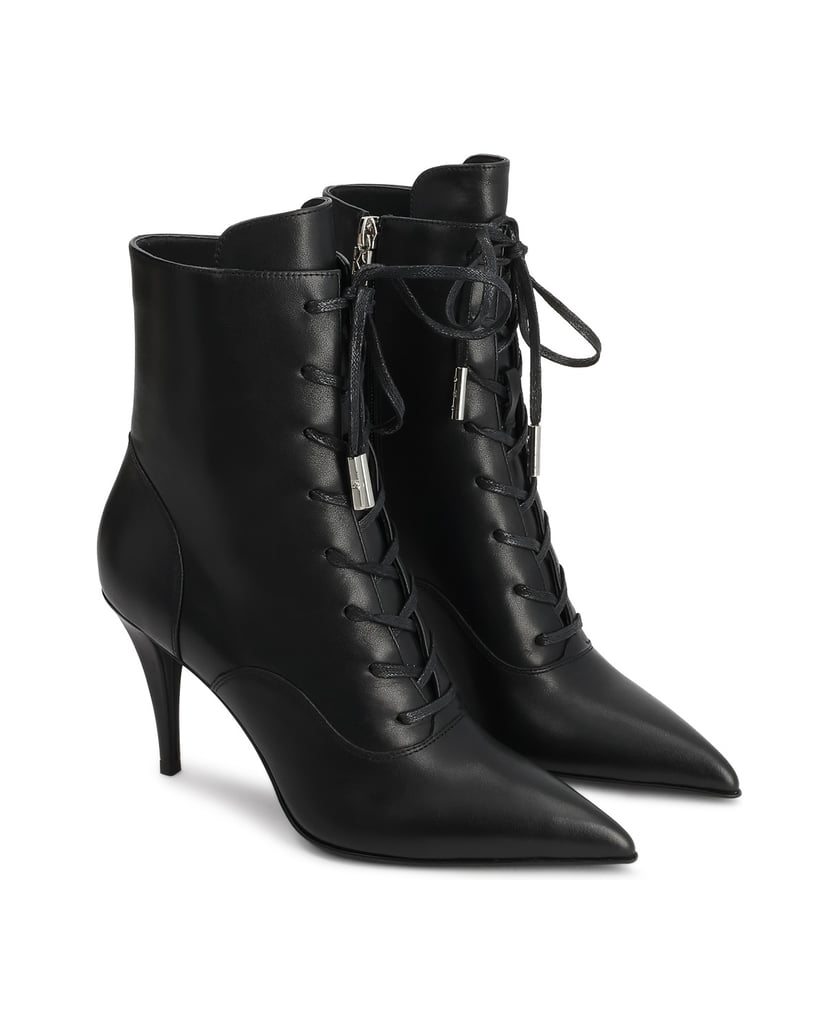 Kazar-Schwarze-Leder-stiefeletten-in-Schwarz-mit-stöckelschuhen-schwarz