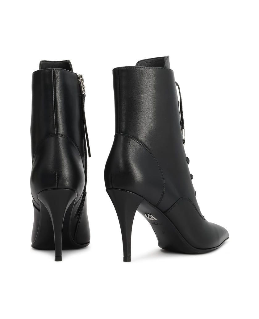 Kazar-Schwarze-Leder-stiefeletten-in-Schwarz-mit-stöckelschuhen-schwarz