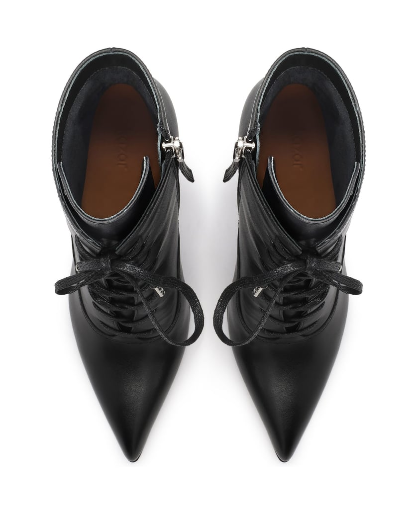 Kazar-Schwarze-Leder-stiefeletten-in-Schwarz-mit-stöckelschuhen-schwarz