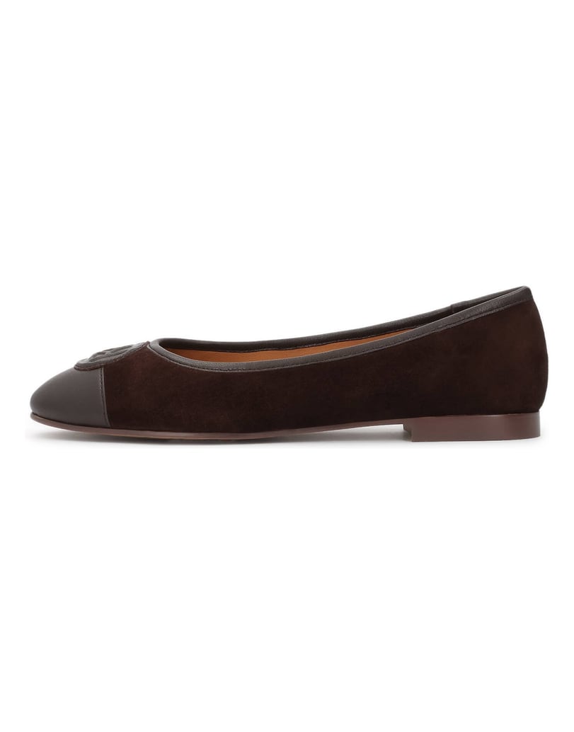 Kazar-Braune-Ballerinas-aus-Wildleder-und-Glattleder-dunkelbraun