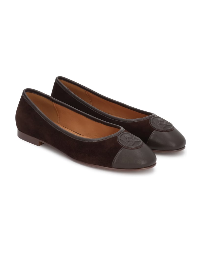 Kazar-Braune-Ballerinas-aus-Wildleder-und-Glattleder-dunkelbraun