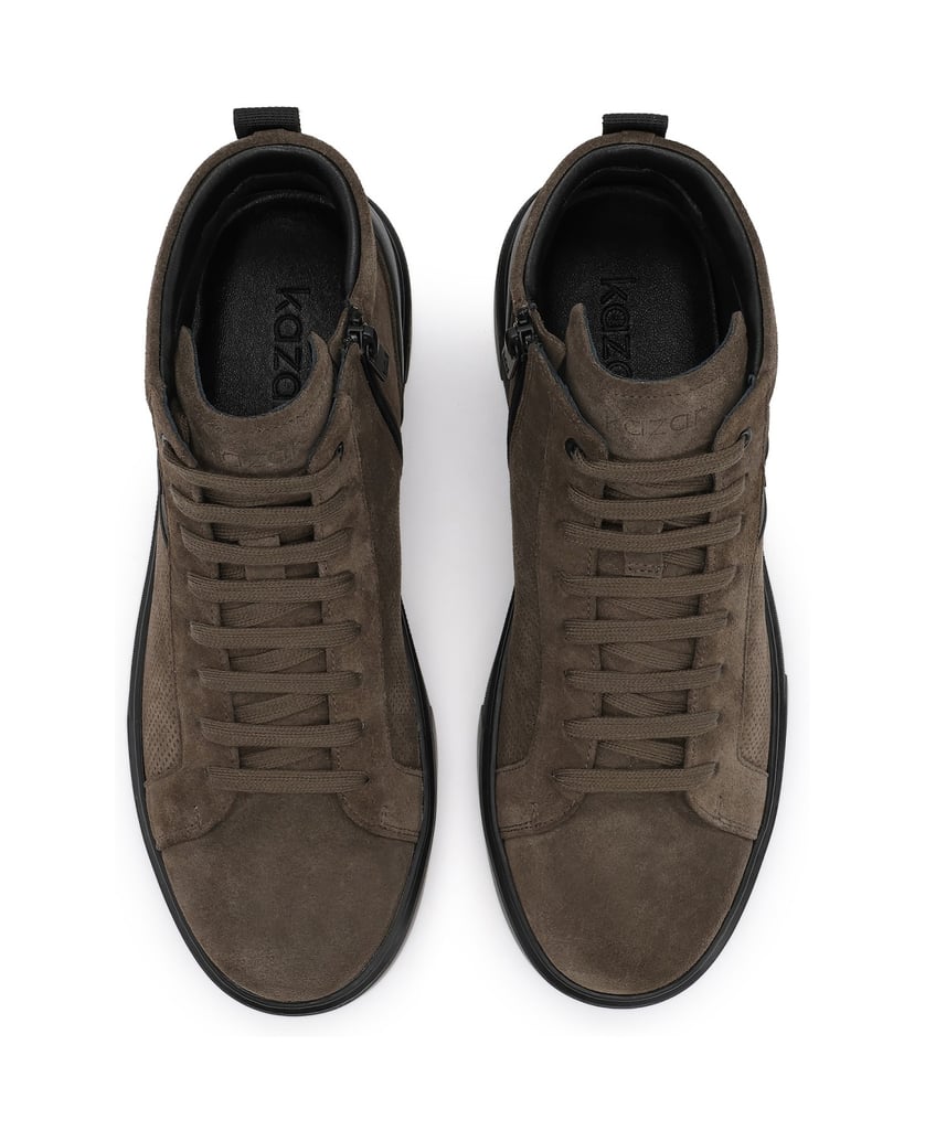 Kazar-Taupe-Sneakers-für-Herren-aus-perforiertem-Leder-und-Wildleder-taupe