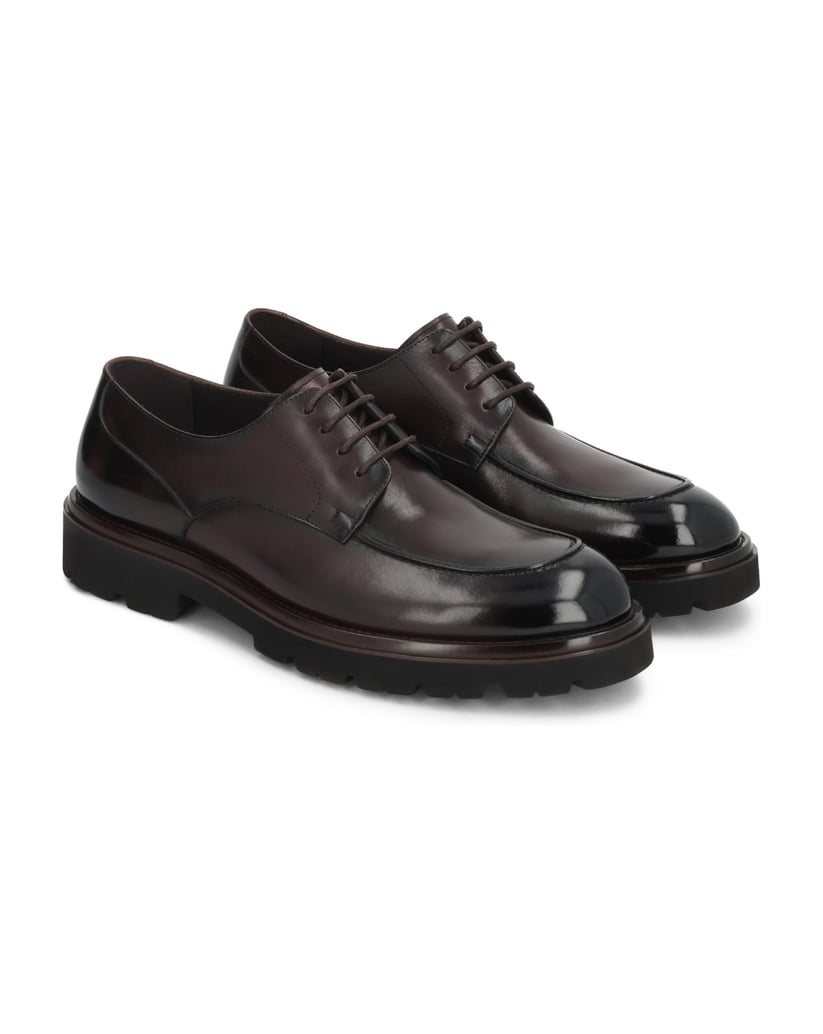 Kazar-Braune-Derby-Schuhe-mit-Treppensohle-braun