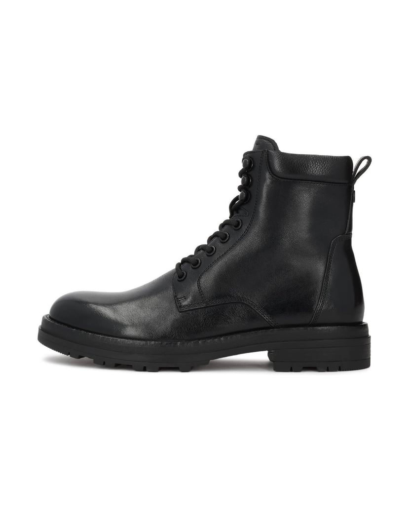 Kazar-Klassische-schwarze-flache-Schnürstiefel-für-Herren-aus-Leder-schwarz