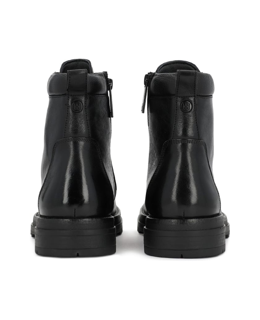 Kazar-Klassische-schwarze-flache-Schnürstiefel-für-Herren-aus-Leder-schwarz