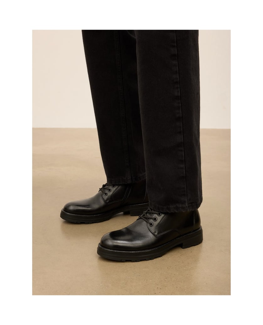 Kazar-Klassische-schwarze-flache-Schnürstiefel-für-Herren-aus-Leder-schwarz
