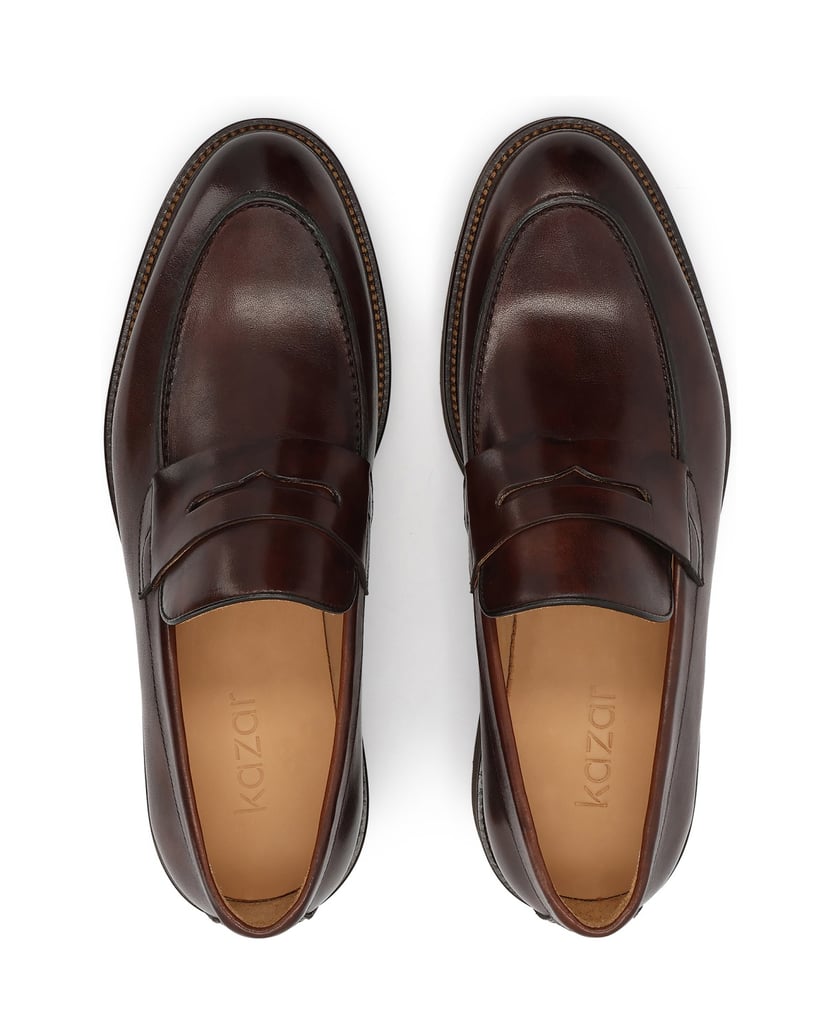 Kazar-Klassische-loafers-aus-naturleder-braun