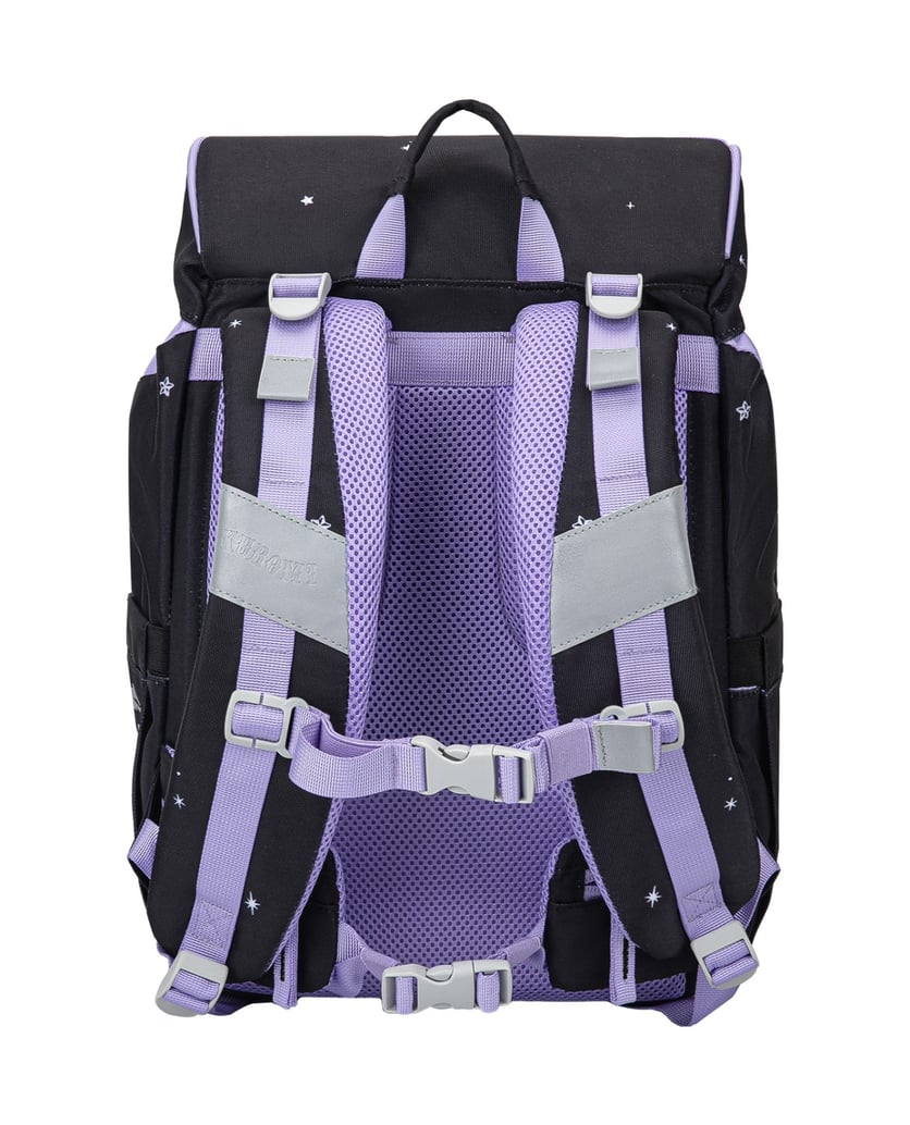 Baagl-Schulrucksack-Set-Airy-Kuromi-Fortune-Dream-5tlg:-Schulrucksack,-Federmäppchen,-Turnbeutel,-Schürze,-Brustbeutel-schwarz