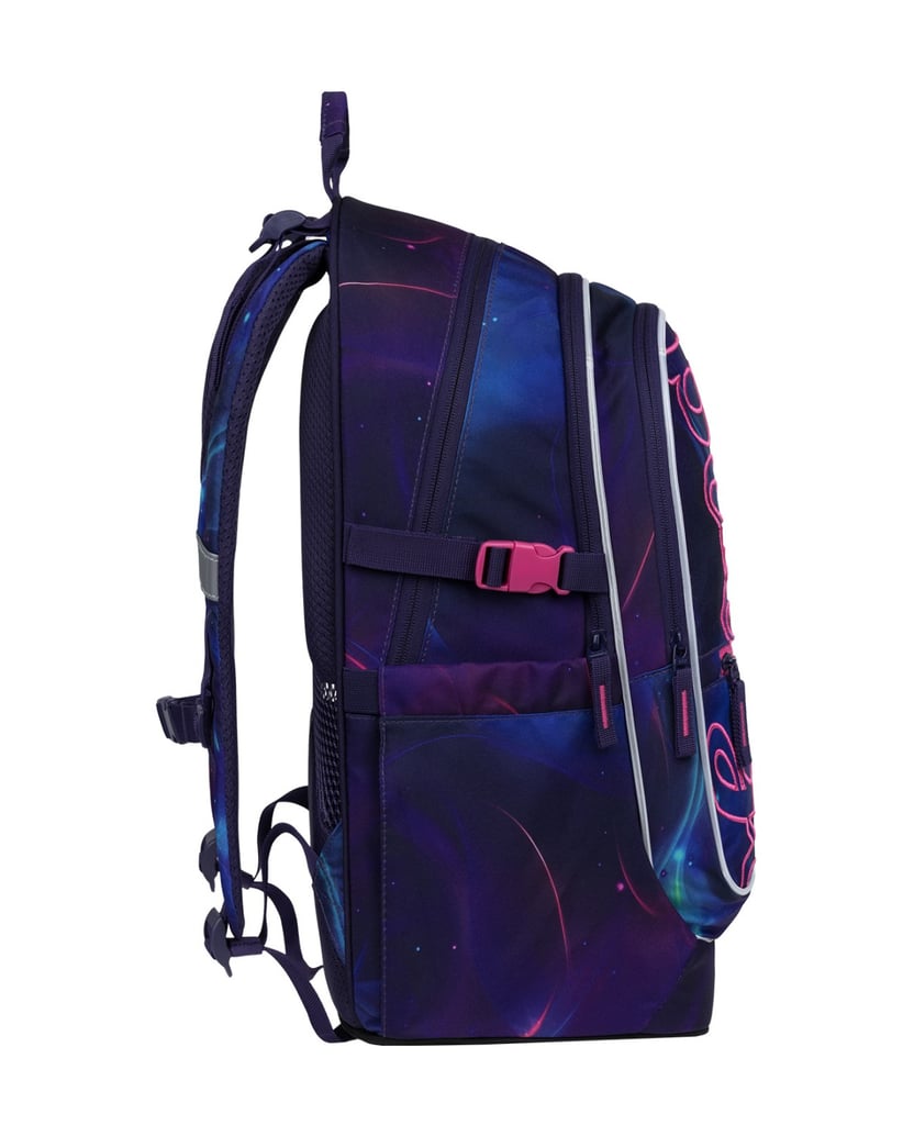 Baagl-Schulrucksack-Set-Core-Nova-5tlg.:-Schulrucksack,-Federmäppchen,-Turnbeutel,-Bauchtasche,-Laptophülle-lila